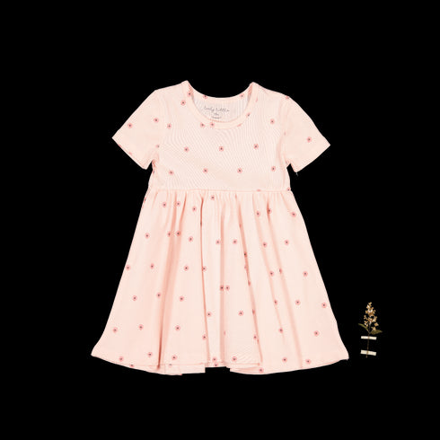 the-printed-short-sleeve-dress-rose-flower Lovely Littles - Sophia's StyleShort Sleeve Dress-1