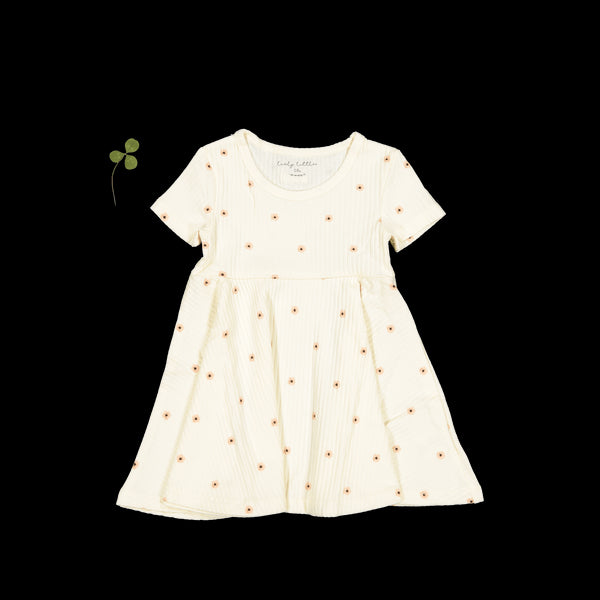 the-printed-short-sleeve-dress-butter-flower Lovely Littles - Sophia's StyleShort Sleeve Dress-1