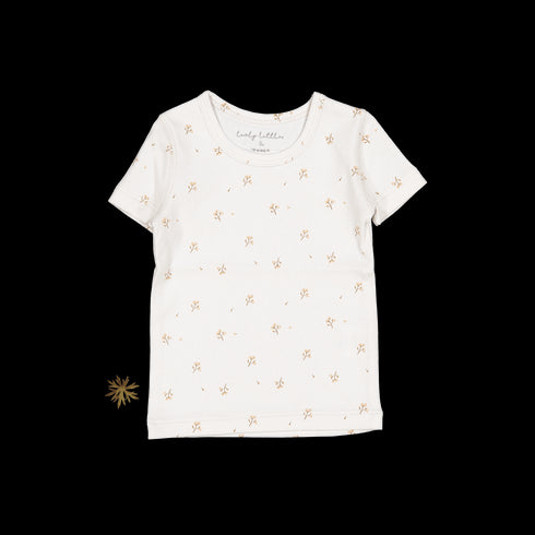 the-printed-short-sleeve-tee-tan-blossom Lovely Littles - Sophia's StyleShort Sleeve Tee-1
