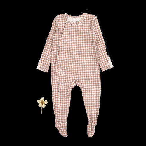the-printed-snap-romper-rosewood-gingham Lovely Littles - Sophia's StyleFront Snap Romper-1