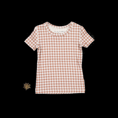 the-printed-short-sleeve-tee-rosewood-gingham Lovely Littles - Sophia's StyleShort Sleeve Tee-1