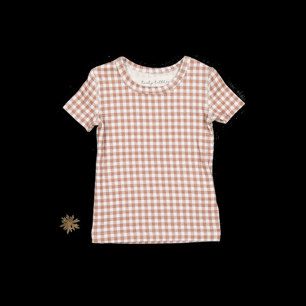 the-printed-short-sleeve-tee-rosewood-gingham Lovely Littles - Sophia's StyleShort Sleeve Tee-1