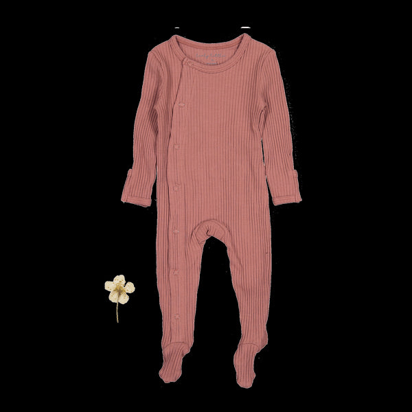 the-snap-romper-rosewood-ribbed Lovely Littles - Sophia's StyleFront Snap Romper-1
