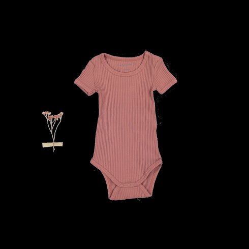 the-short-sleeve-onesie-rosewood-ribbed Lovely Littles - Sophia's StyleShort Sleeve Onesie-1
