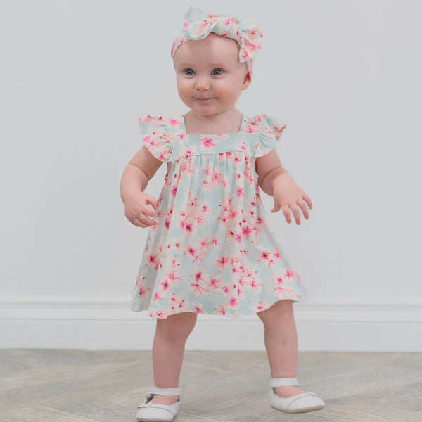 pretty-pink-floral-ruffle-dress-with-bloomer Sweet Bamboo - Sophia's Stylebaby daywear-1