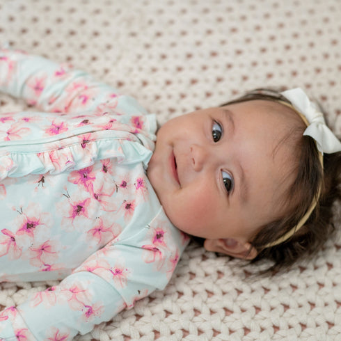 pretty-pink-floral-ruffle-footie Sweet Bamboo - Sophia's Style-3