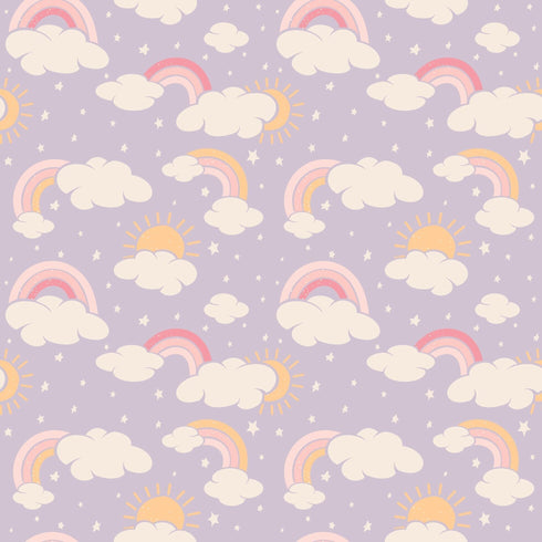 lavender-rainbows-and-clouds-ruffle-baby-footie Sweet Bamboo - Sophia's Style-3