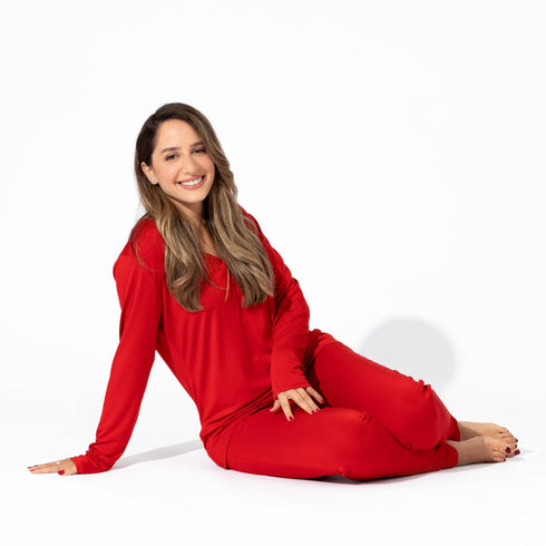 winterberry-red-bamboo-womens-pajama-set-bellabu-bear - Sophia's Style -2