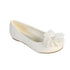 Girls Ivory Chiffon Rhinestone Flower Flats by Tip Top Kids