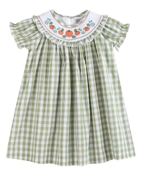sage-green-gingham-pumpkin-smocked-bishop-dress-lil-cactus-sophias-styleDress-1