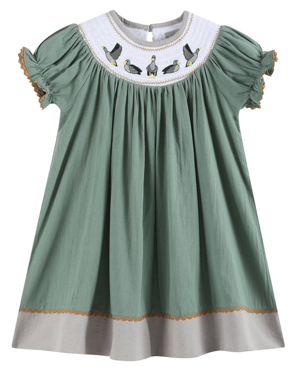 sage-green-mallard-smocked-bishop-dress-lil-cactus-sophias-styleDress-1