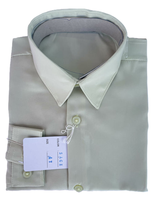 Sage Rafael Boys Microfiber Long Sleeve Dress Shirt 2T-16