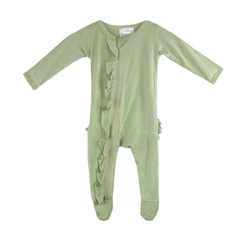 ruffle-2-way-zip-romper-sage Presley Couture at Sophia's Style-Baby Zip Romper-1