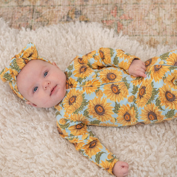Sammy's Sunflower Zipper Footie