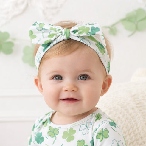 shamrock-baby-headband-adjustable-bamboo-bow-Sophia's Style-2