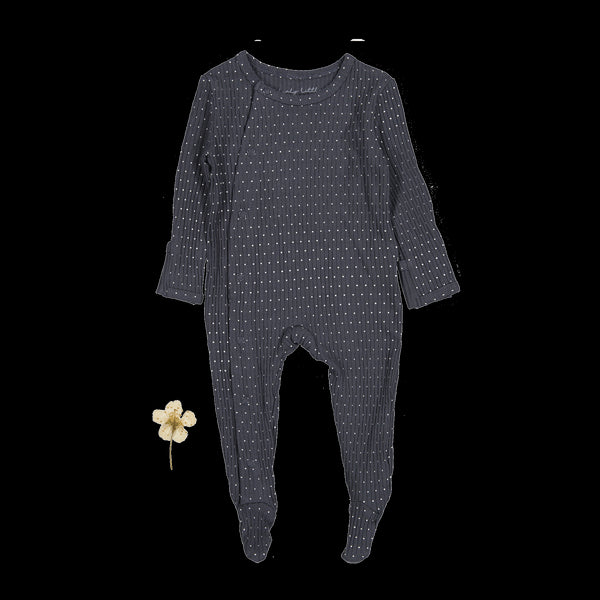 the-printed-snap-romper-steel-dot Lovely Littles - Sophia's StyleFront Snap Romper-1