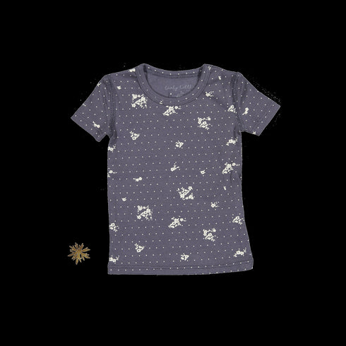 the-printed-short-sleeve-tee-steel-floral Lovely Littles - Sophia's StyleShort Sleeve Tee-1