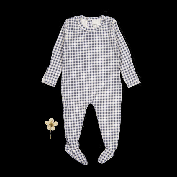 the-printed-romper-steel-gingham Lovely Littles - Sophia's StyleBack Snap Romper-1