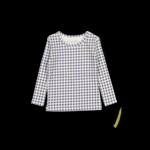 the-printed-long-sleeve-tee-steel-gingham Lovely Littles - Sophia's StyleLong Sleeve Tee-1