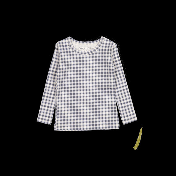 the-printed-long-sleeve-tee-steel-gingham Lovely Littles - Sophia's StyleLong Sleeve Tee-1
