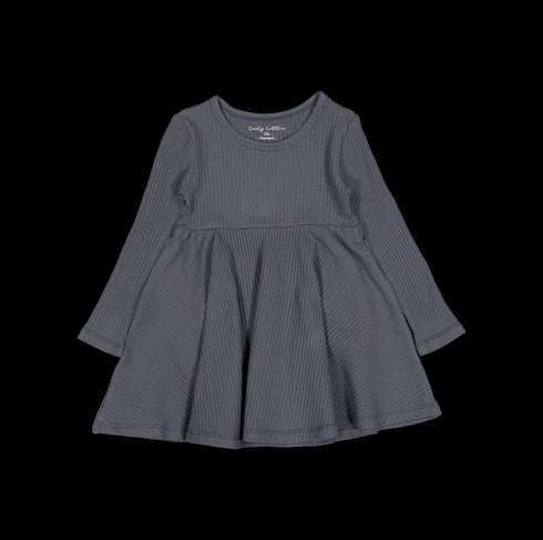 the-long-sleeve-dress-steel Lovely Littles - Sophia's StyleLong Sleeve Dress-1