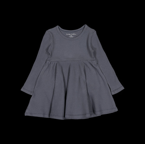the-long-sleeve-dress-steel Lovely Littles - Sophia's StyleLong Sleeve Dress-1