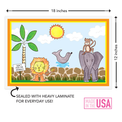 Zoo Friends Kids Placemat