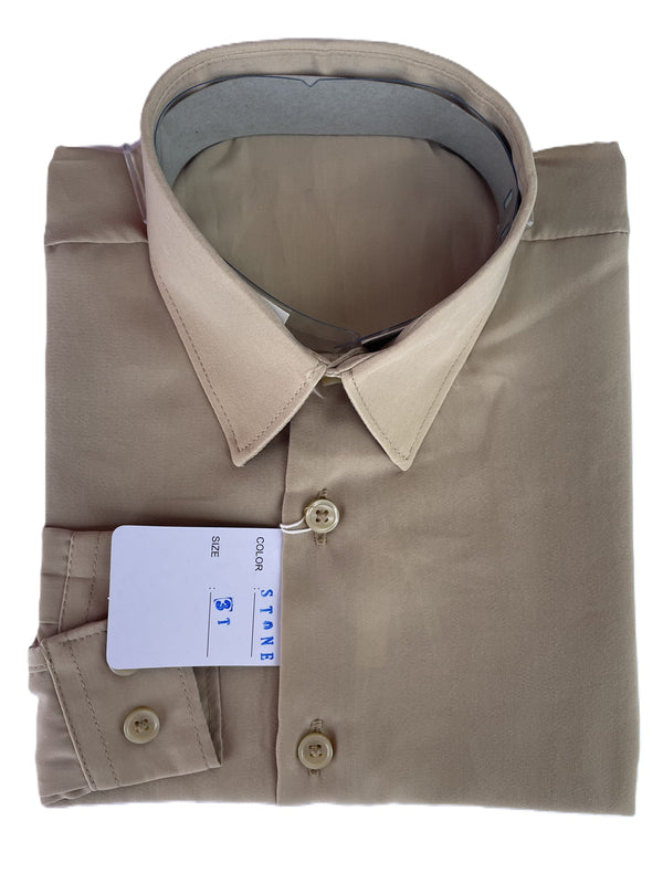 Stone Rafael Boys Microfiber Long Sleeve Dress Shirt 2T-16
