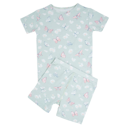 mint-butterfly-daisy-bamboo-summer-pajama-set Sweet Bamboo - Sophia's Style-2