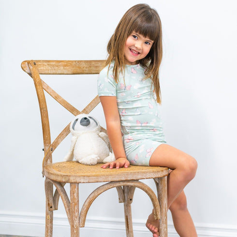 mint-butterfly-daisy-bamboo-summer-pajama-set Sweet Bamboo - Sophia's Style-3