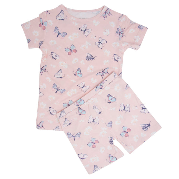 pink-butterfly-daisy-bamboo-summer-pajama-set Sweet Bamboo - Sophia's StyleSummer Pajama-1