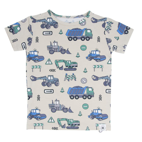 trucks-diggers-construction-summer-pajama-set Sweet Bamboo - Sophia's Style-4