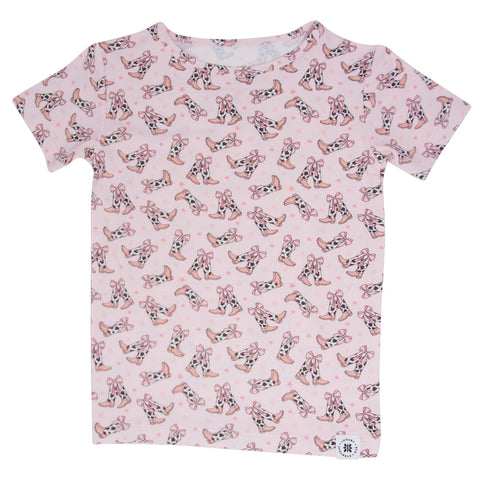 cowhide-boots-bows-summer-pajama-set Sweet Bamboo - Sophia's Style-2