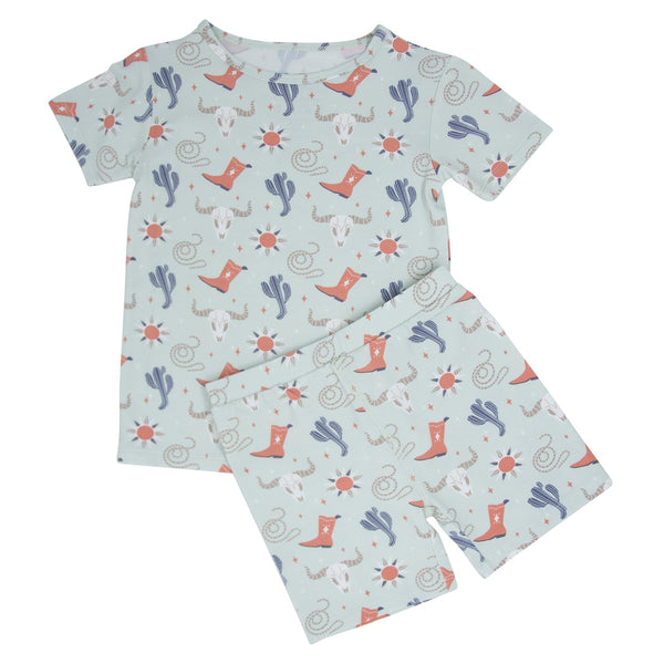 bulls-boots-lasso-western-summer-pajama-set Sweet Bamboo - Sophia's StyleSummer Pajama-1