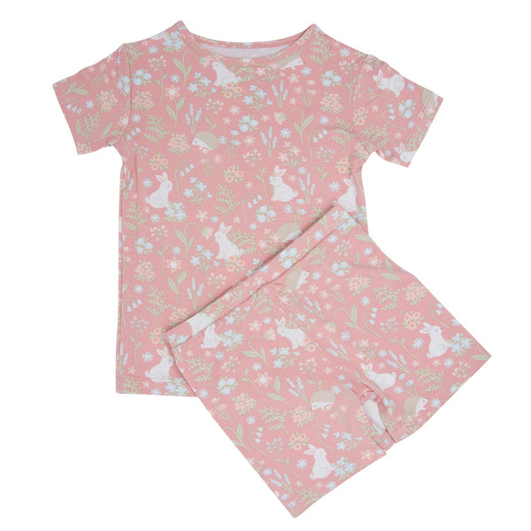 pink-bunny-floral-summer-pajama-set Sweet Bamboo - Sophia's StyleSummer Pajama-1