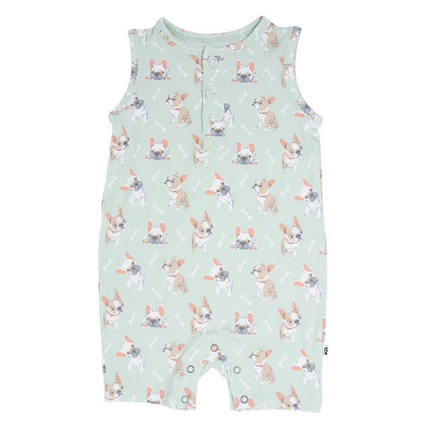 mint-frenchie-puppy-tank-romper Sweet Bamboo - Sophia's StyleRompers-1