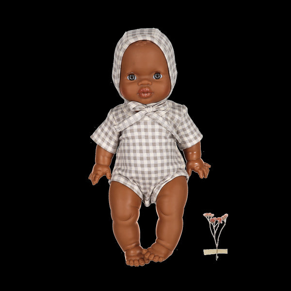 the-printed-doll-clothes-taupe-gingham Lovely Littles - Sophia's StyleDoll-1