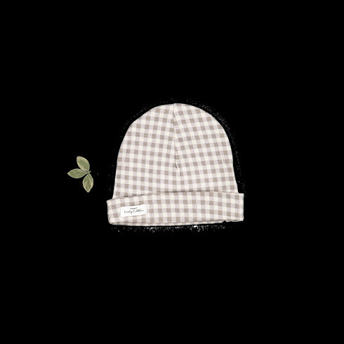 the-printed-hat-taupe-gingham Lovely Littles - Sophia's StyleHat-1