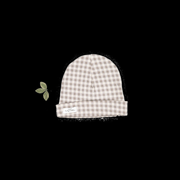 the-printed-hat-taupe-gingham Lovely Littles - Sophia's StyleHat-1