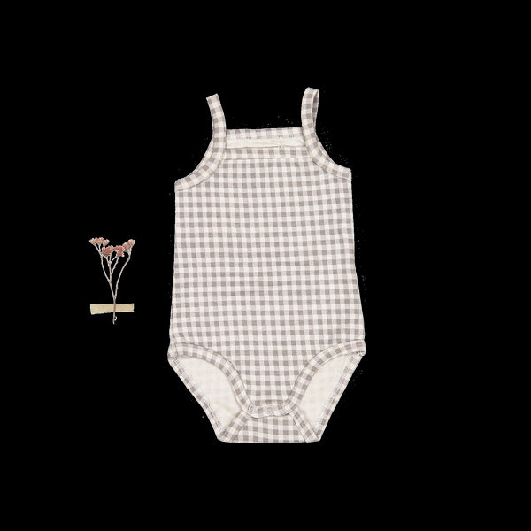 the-printed-tank-onesie-taupe-gingham Lovely Littles - Sophia's StyleTank Onesie-1