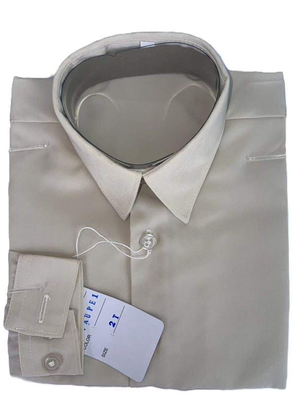 Taupe Rafael Boys Microfiber Long Sleeve Dress Shirt 2T-16