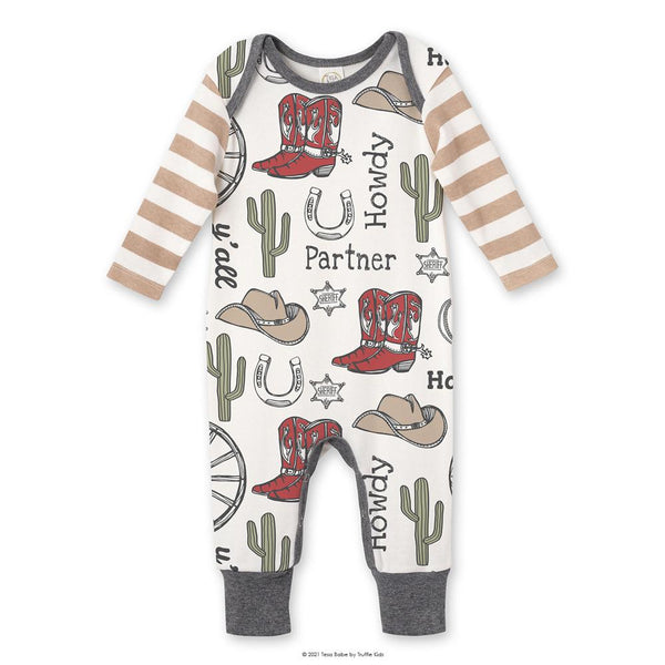 howdy-partner-cowboy-western-romper at Sophia's StyleBaby Boy Clothes-1