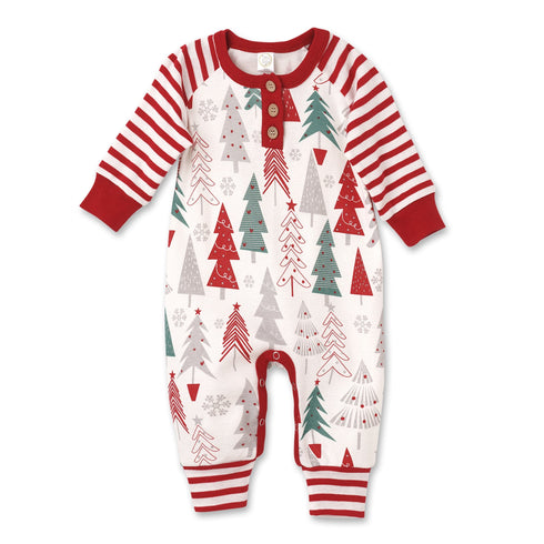 christmas-tree-bamboo-romper Tesa Babe - Sophia's StyleBaby Boy Clothes-1