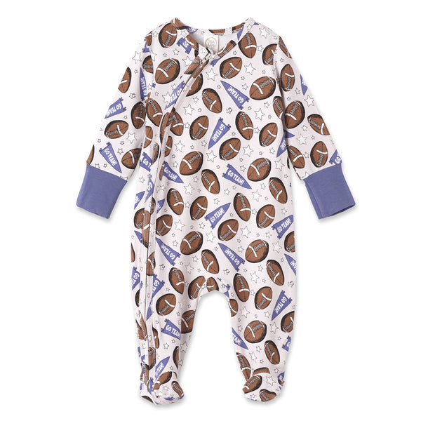 football-bamboo-zipper-romper Tesa Babe - Sophia's StyleBaby Boy Clothes-1