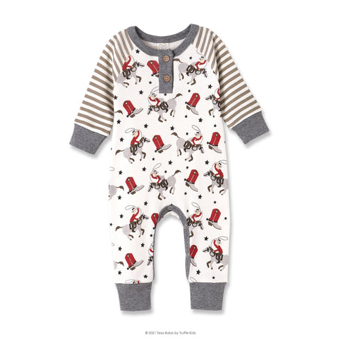 cowboy-western-henley-bamboo-romper Sophia's StyleBaby Boy Clothes-1