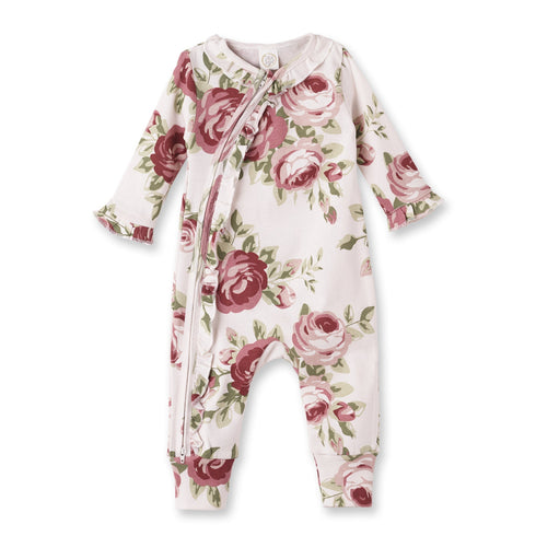 cabbage-rose-zippered-romper Tesa Babe - Sophia's StyleBaby Girl Clothes-1