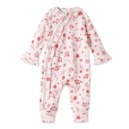 pink-floral-eyelet-cotton-zipper-romper Tesa Babe - Sophia's StyleBaby Girl Clothes-1