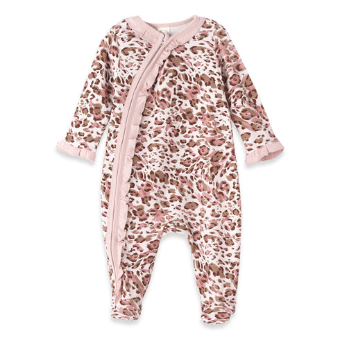 pink-leopard-bamboo-zipper-romper Tesa Babe - Sophia's StyleBaby Girl Clothes-1