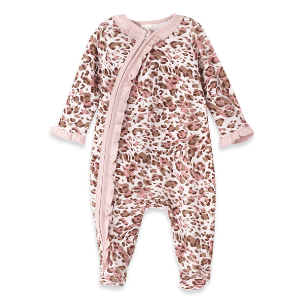 pink-leopard-bamboo-zipper-romper Tesa Babe - Sophia's StyleBaby Girl Clothes-1