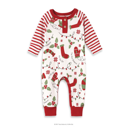 tis-the-season-henley-bamboo-romper Tesa Babe - Sophia's StyleBaby Unisex Clothes-1